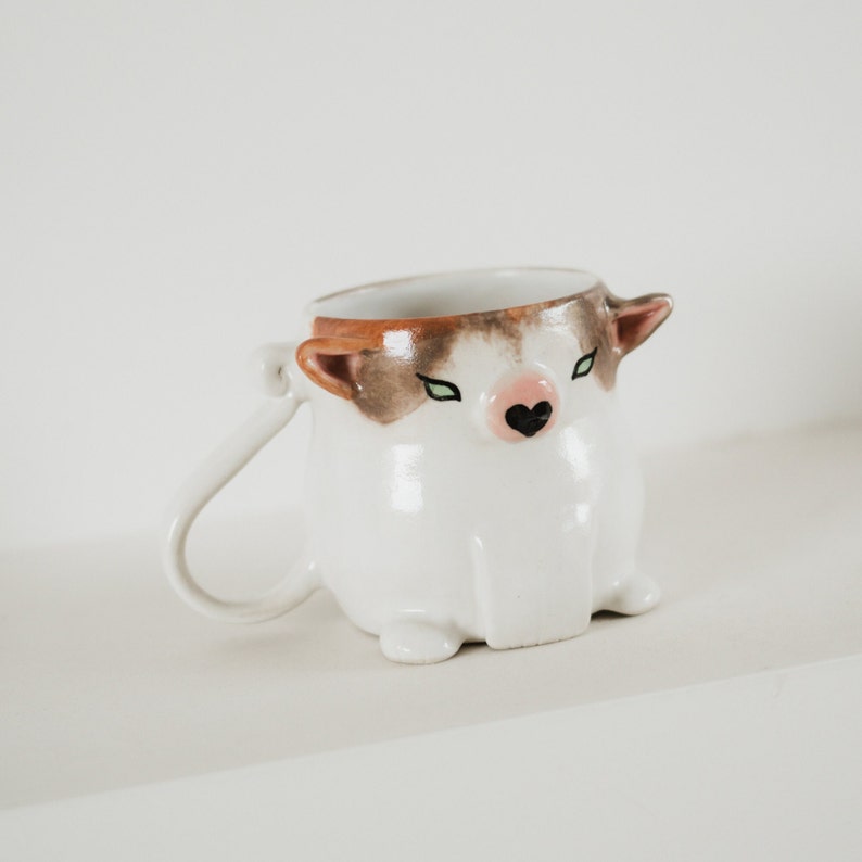 Custom Ceramic Pet Cup personalised dog, cat, bird coffee mug, tea cup, bubble planter, handpainted, handmade, unique quirky gift image 3