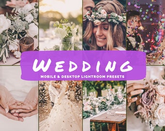 15 ajustes preestablecidos de Lightroom para dispositivos móviles y de escritorio para blogueros de Instagram, filtros de fotos del día de la boda para Instagram. Recién Casados Iphone Android Cámara