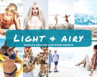 10 ajustes preestablecidos de Lightroom para dispositivos móviles y de escritorio, amplios y luminosos, para blogueros de Instagram, filtros de viaje brillantes para edición de fotografías, cámara para iPhone y Android