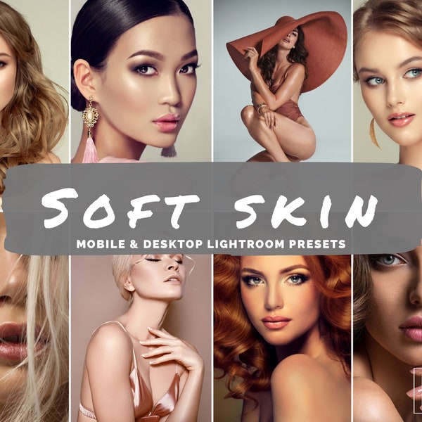 8 Soft Skin Presets For Mobile And Desktop Lightroom, Selfie Photo Filters For Instagram, Portrait Presets, Studio Filters. Iphone Android