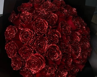 Glitter Rose Bouquet l Mother’ Day Gift l Gift For Her l Rose Bouquet l Eternal Roses l Flower Arrangement l Anniversary Gift l Flowers