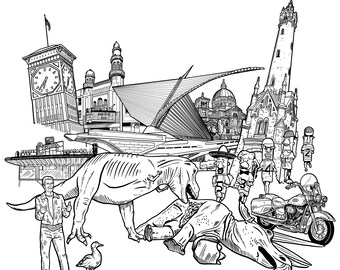 Milwaukee Landmarks Art Print: Cream City Tribute (8.5” x 11”)