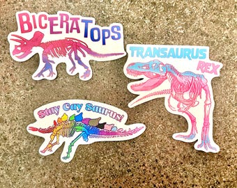 LGBTQ Pride Dinosaur Stickers