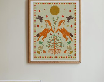 Fox, Bird, And Bee - PRINT