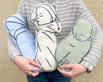 Customized Life-Size Newborn Baby Pillow Birth Gift Keepsake