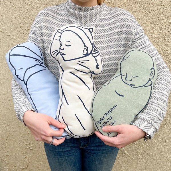 Customized Life-Size Newborn Baby Pillow Birth Gift Keepsake