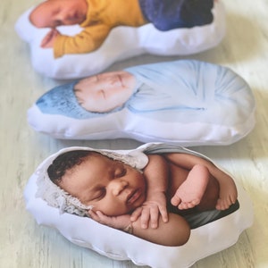 Custom Life-Size Baby Pillow Keepsake with Picture, Personalized Photo 1:1 scale newborn pillow
