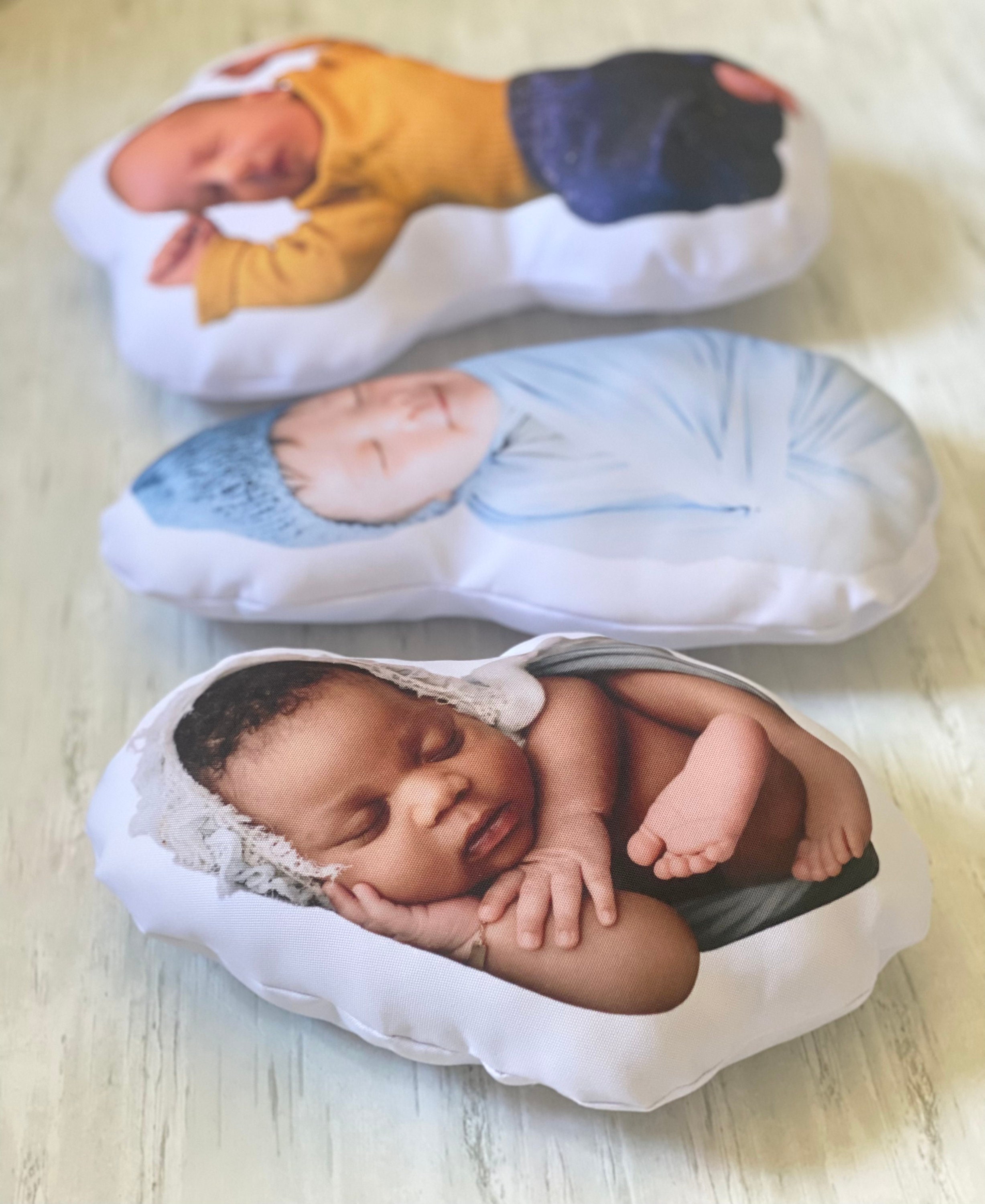 Custom Life-Size Baby Pillow Keepsake with Picture, Personalized Photo 1:1  scale newborn pillow