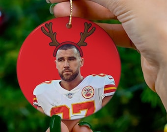 Travis Kelce kerstornament: Kansas City Chiefs fan cadeau