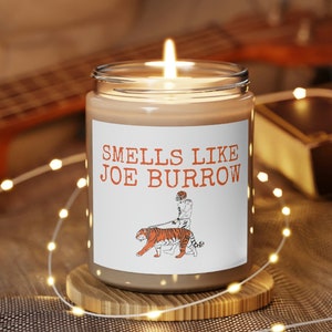Smells Like Joe Burrow Candle - Funny Football Themed Candle, Gift for Burrow Fan, Cincinnati Bengals, Bengals Gag Gifts