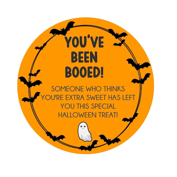 You've Been Booed - Instant Download, Halloween Boo Tag, Halloween You've Been Booed, Halloween Download, Halloween Tags, 3x3 Circular Tag