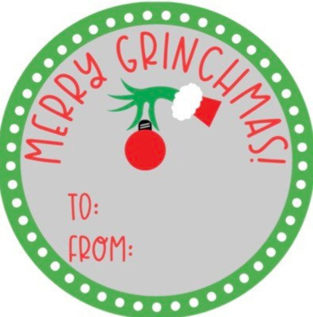 Grinch Tags Merry Grinchmas Tags Grinch Labels Candy - Etsy
