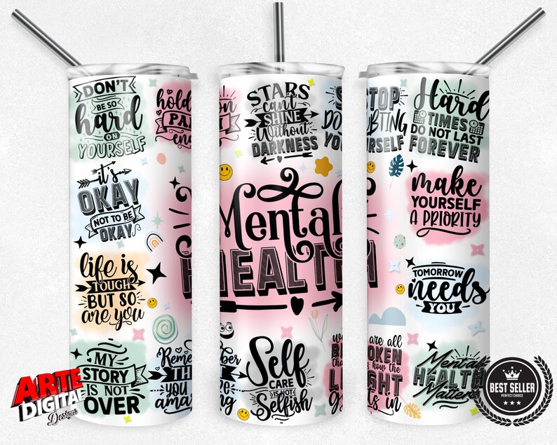 Mental Health Tumbler Wrap Mental Health Matters Boho Etsy Canada
