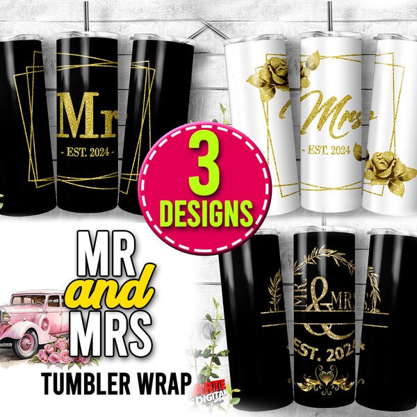 Mr. & Mrs. Wedding 20 oz sublimation tumbler design - Wedding Gift - Commercial use 2024