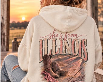 Personalized State Hoodie, Vintage Western Sweatshirt, Oversized Women's Sweatshirt