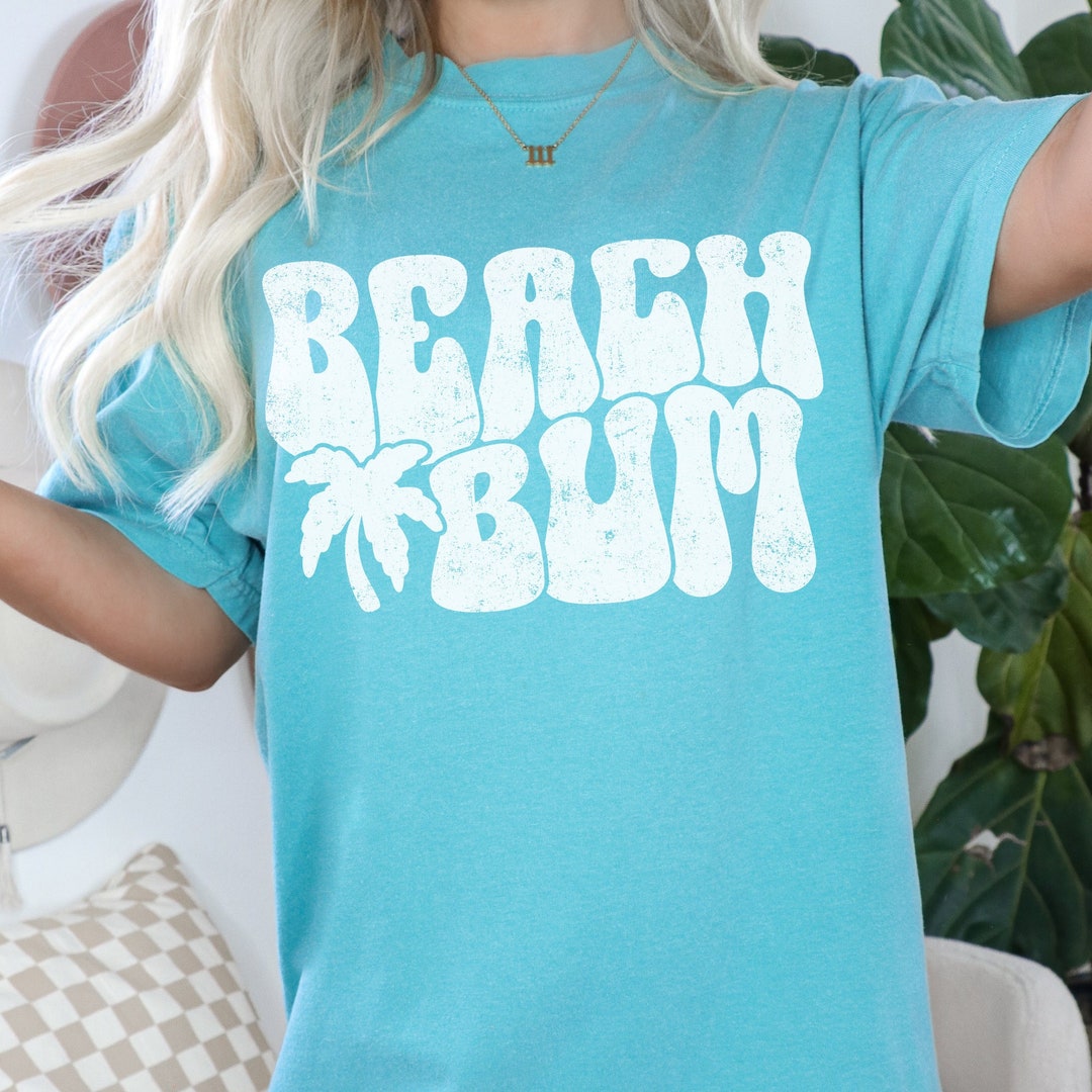 Beach Bum Tshirt Distressed Graphic Tshirt Beach Tshirt - Etsy