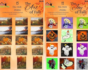 The Art & Joy of Fall Sticker Sheets, Seasonal Sticker Sheets, Original Art Stickers, Stickers, Fall, Halloween