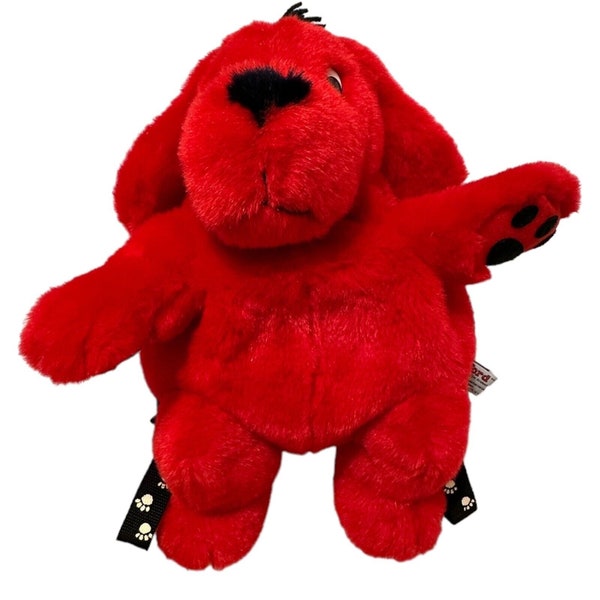 Clifford Big Red Dog Plush Backpack Red Scholastic w/ Book 15" VTG 1997 EUC