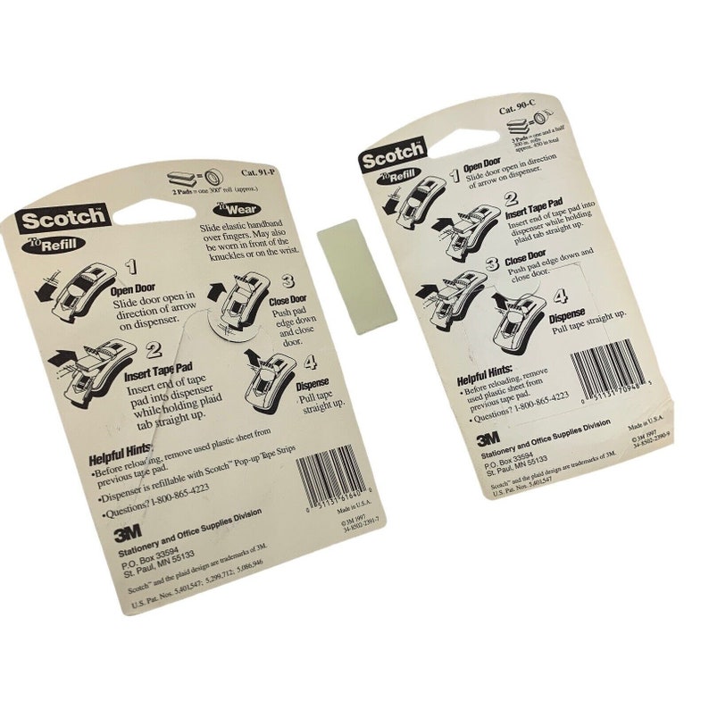 Popup Tape Strip Wrist Dispenser W Refill Strips 3M Scotch Etsy