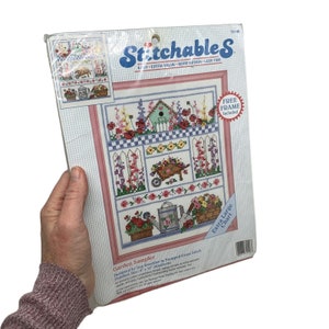 Dimensions Stitchables 1993 GARDEN SAMPLER Cross Stitch Kit 8 x10 NIP Vintage