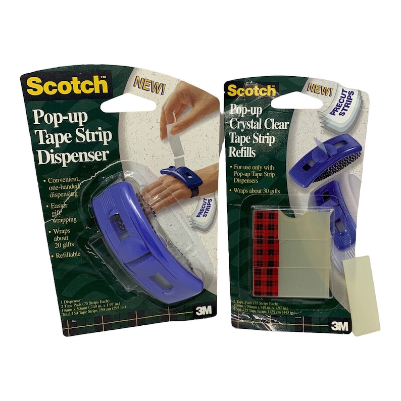 Popup Tape Strip Wrist Dispenser W Refill Strips 3M Scotch Etsy