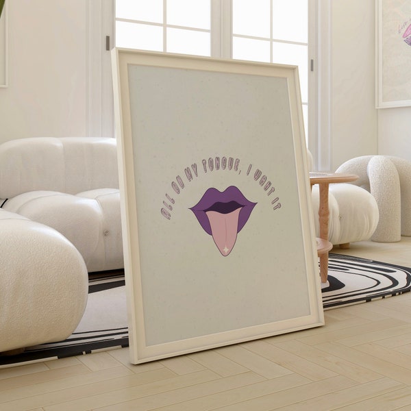 All on My Tongue Digital Poster, Kisses, Lipstick Stain, Doja, Planet Her, Doja Cat Poster, Merch, Apartment Wall Art, Digital Wall Art