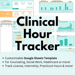 Clinical Hours Tracker: Customizable Google Sheet Template (Digital Download)