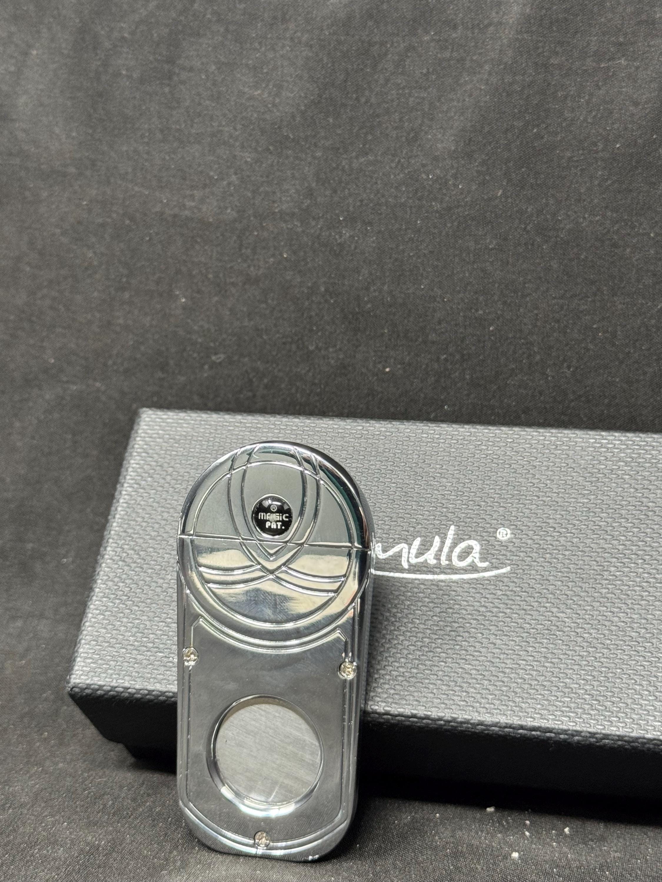Furmula Magic Patent Jet Lighter & Cigar Cutter Set Chrome Square-Line 9