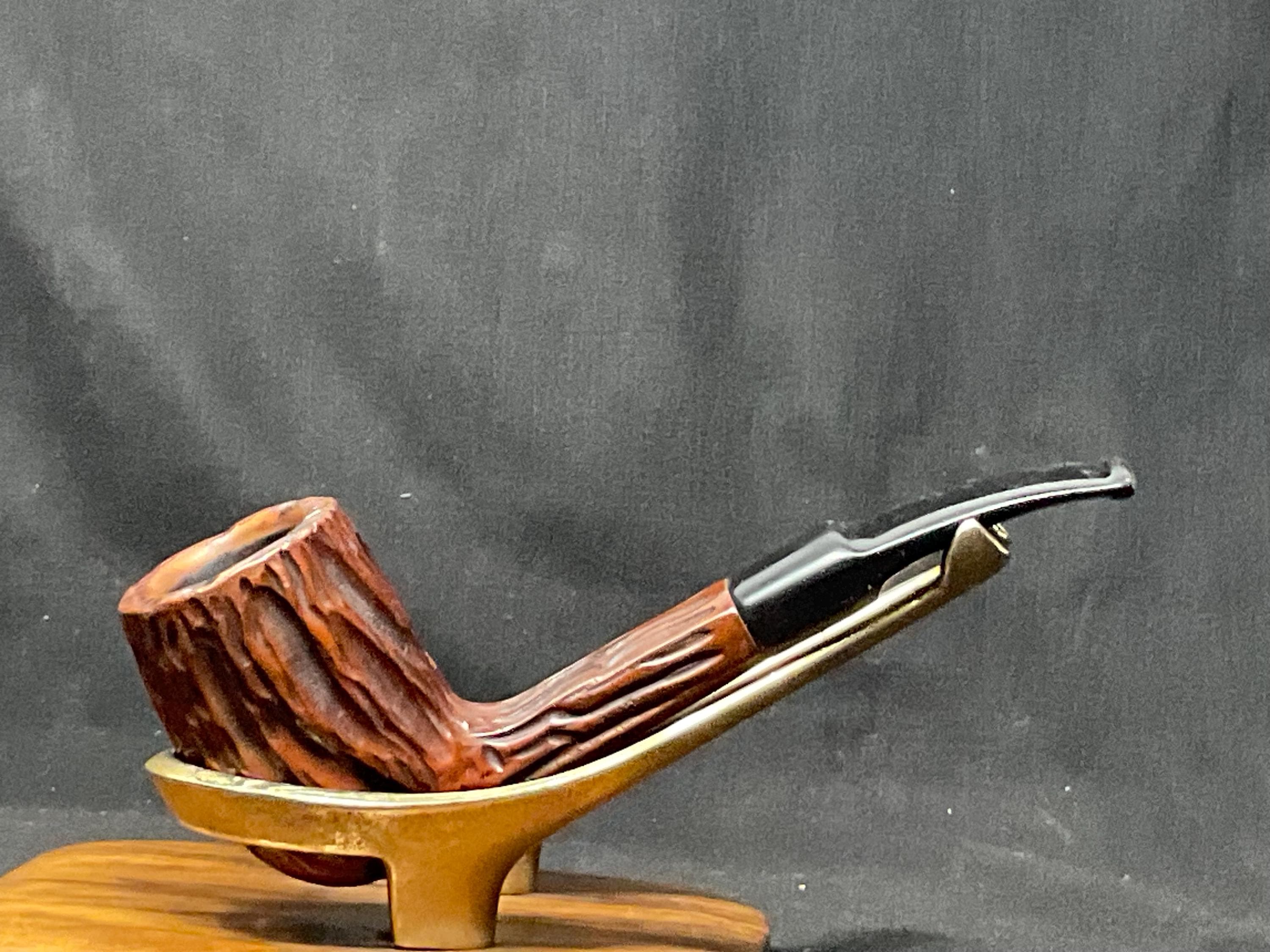 EGRA Hilson Line 680 Rusticated Panel Billiard Vulcanite Saddle Stem Belgian