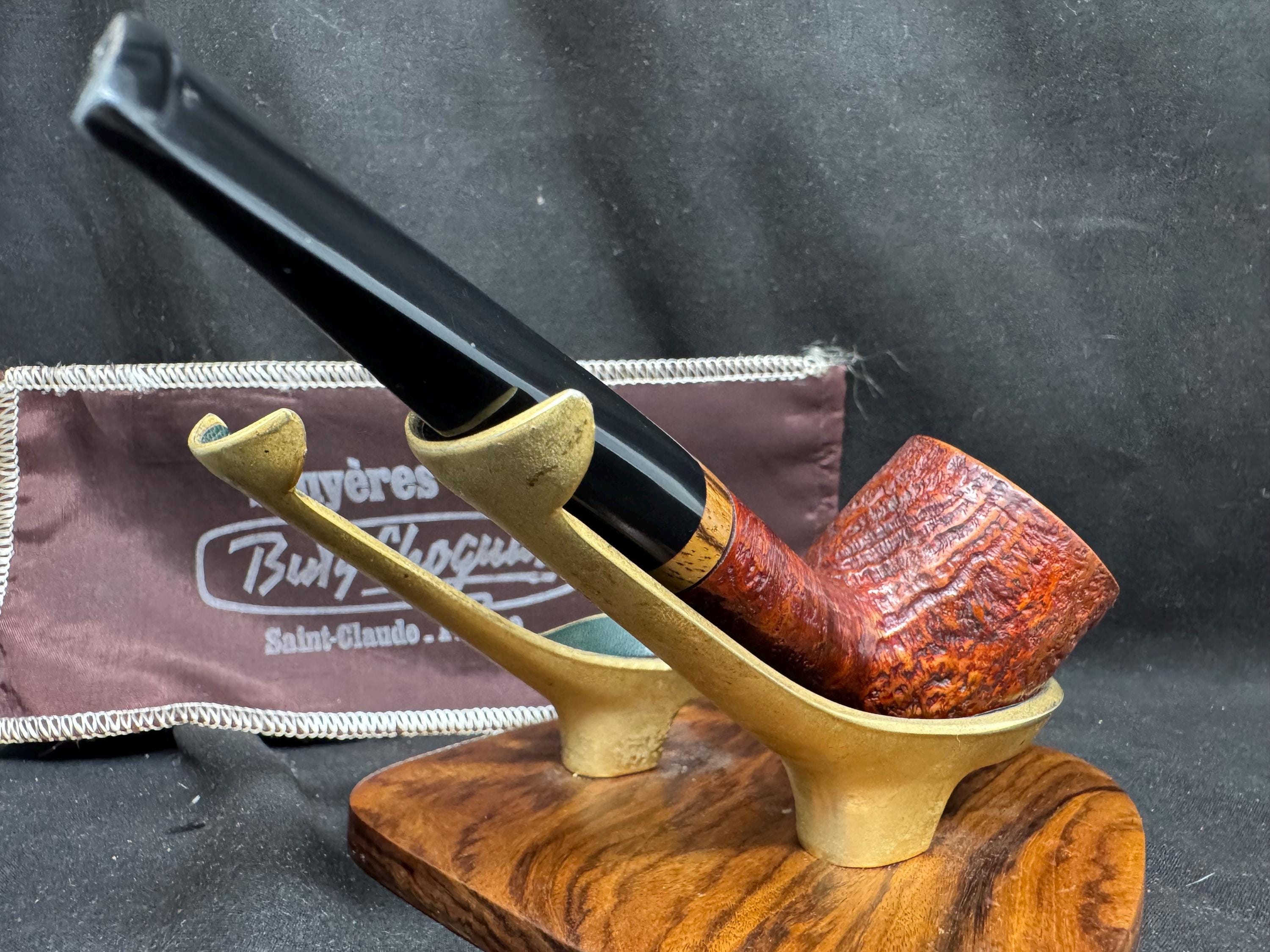 French Estate Butz Choquin JURA 1009 Sandblast Straight Billiard Pipe 8
