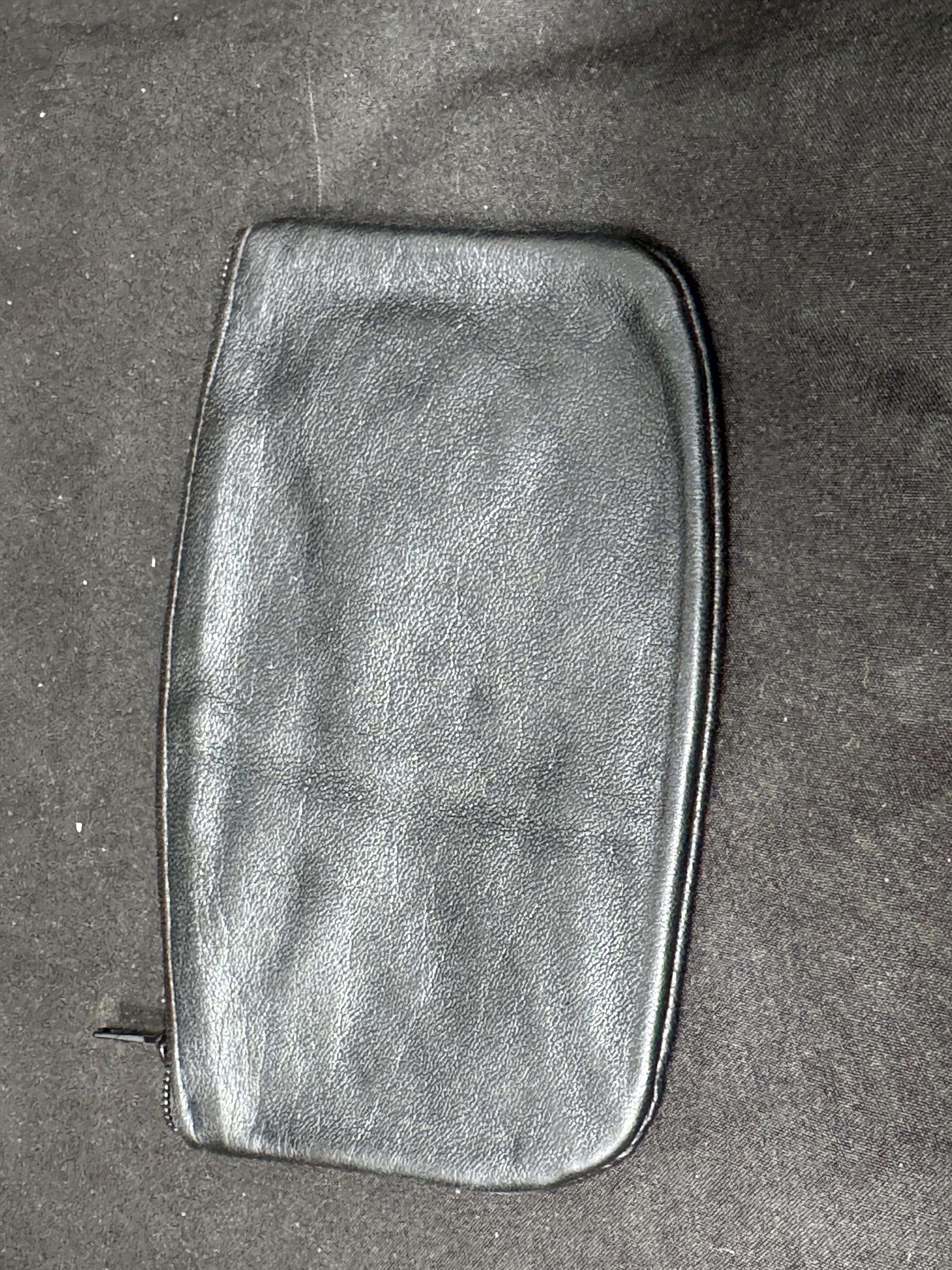 Vintage German Leather Pouch | Velvet Brown Zippered Envelope.SKU-163 9