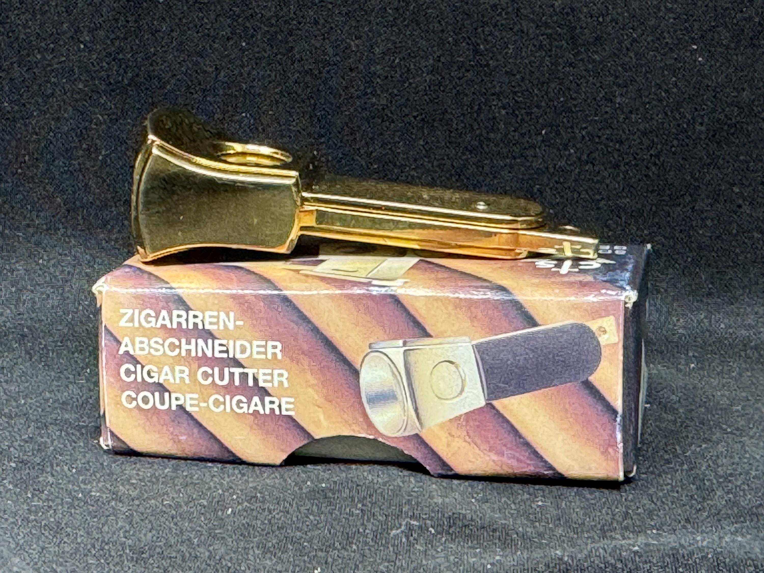 CTS Solingen Gold-Tone Mini V-Cut Cigar Cutter, 1950s-60s NOS 5