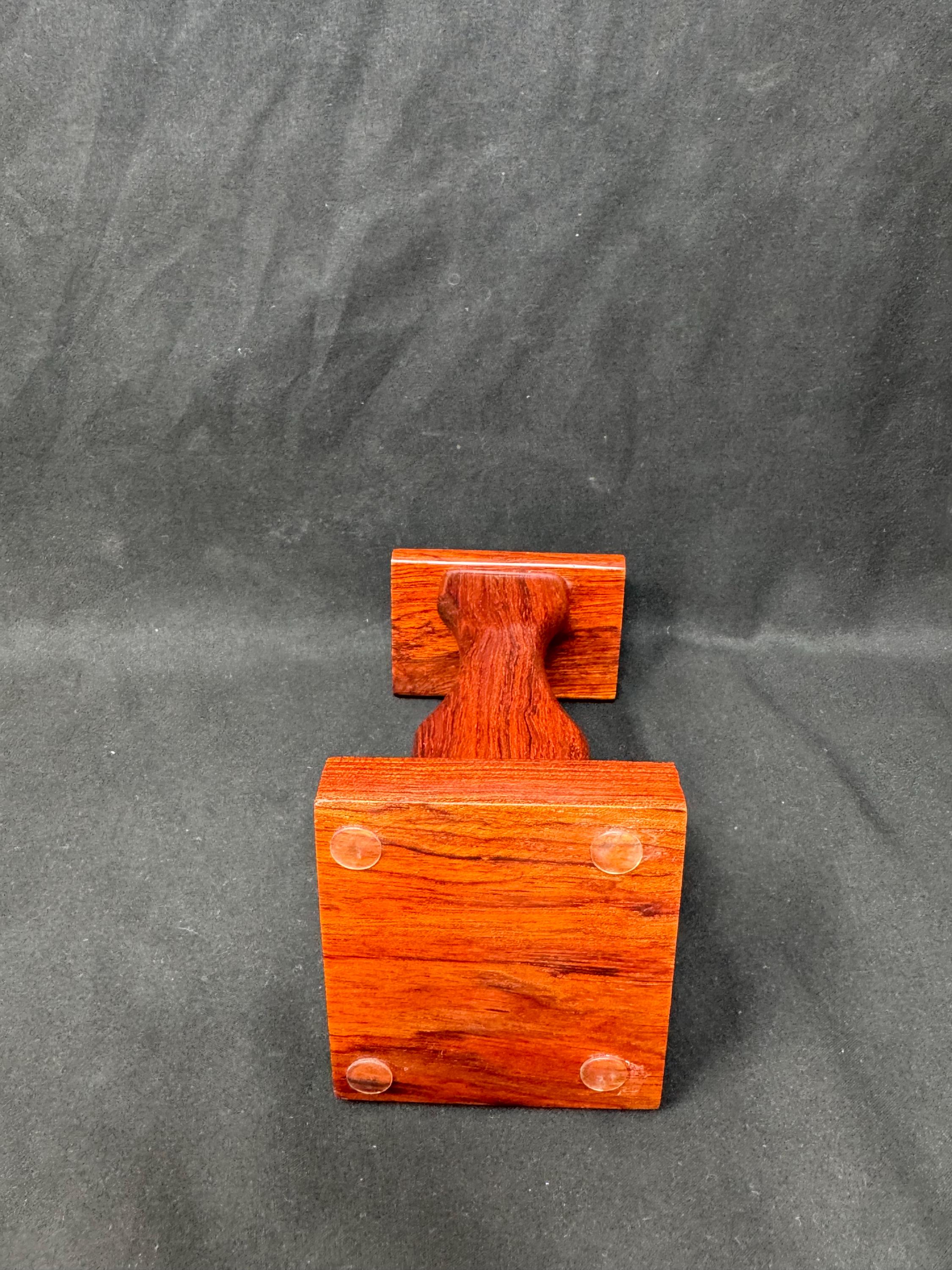 Mid-Century Modern Solitaire Pipe Stand | Mahogany & Glass NOS Display Rack 9