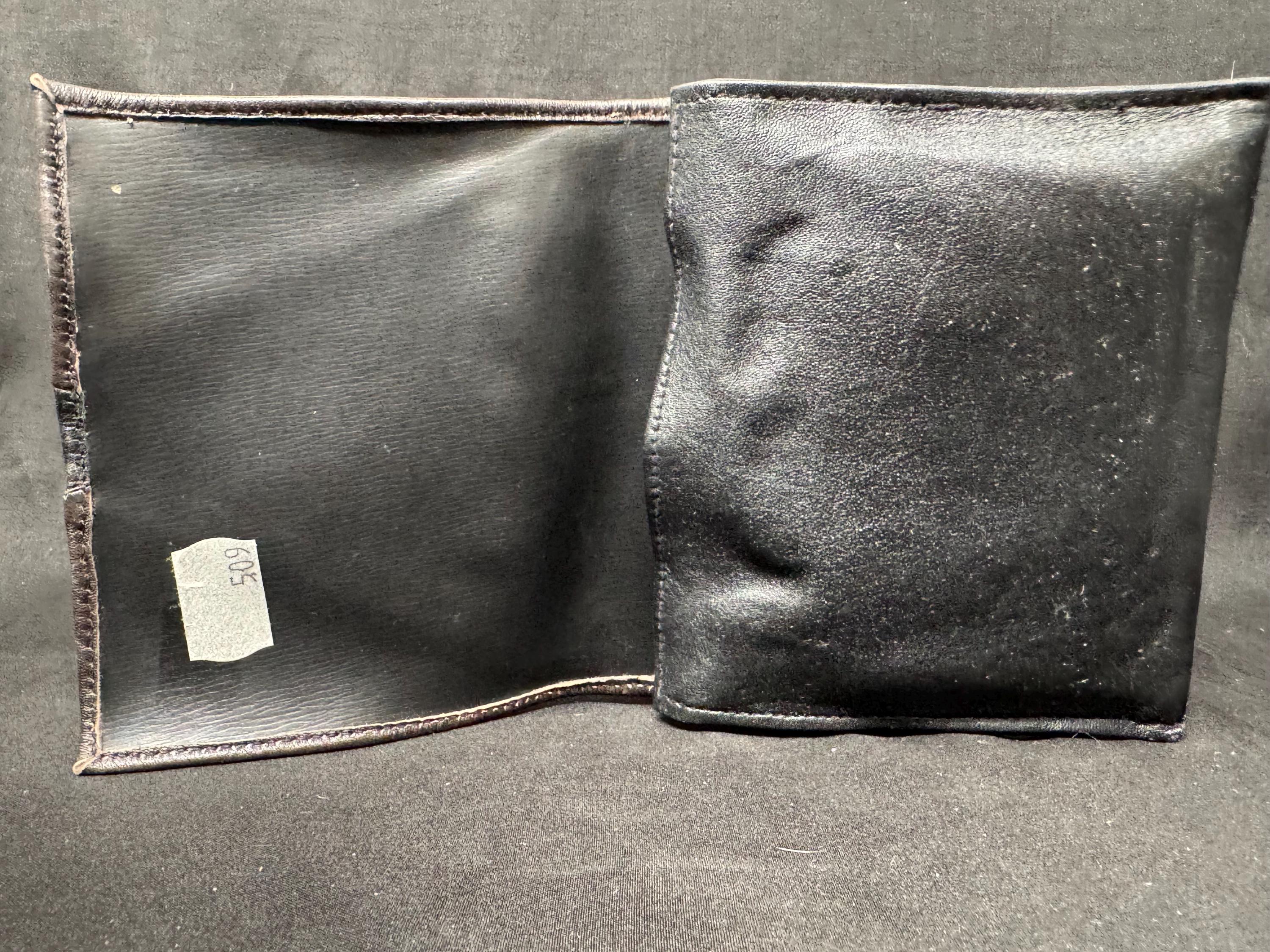 Vintage German Minimalist Two-Tone Leather Tobacco Pouch, NOS, circa 1970s-1980s 3