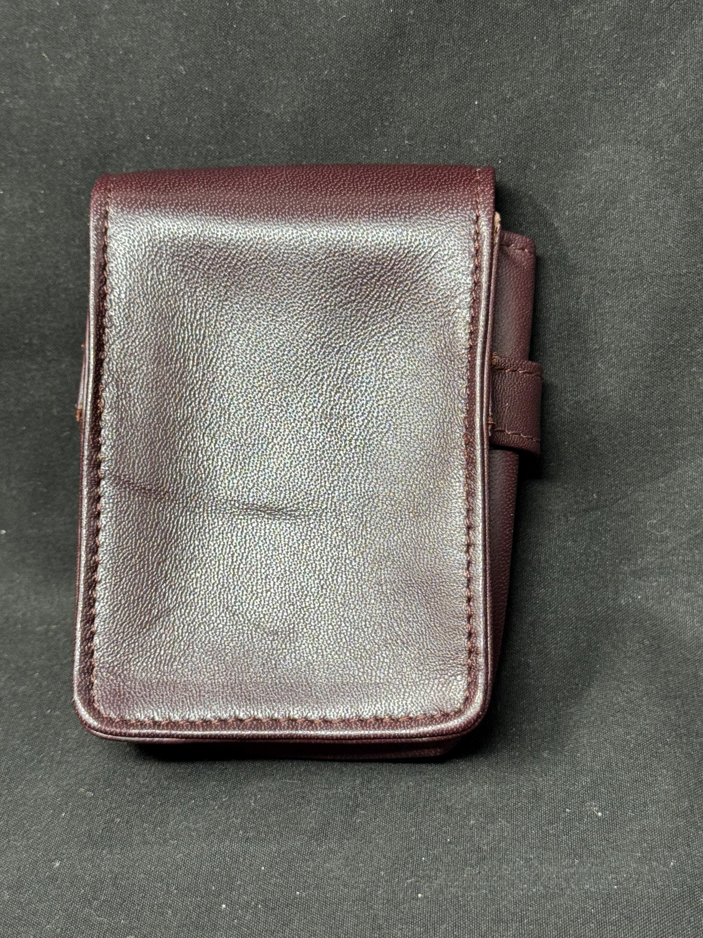 German Vintage Leather Cigarette Pack Holder - Natural Minimalist Strap Closure - NOS 2