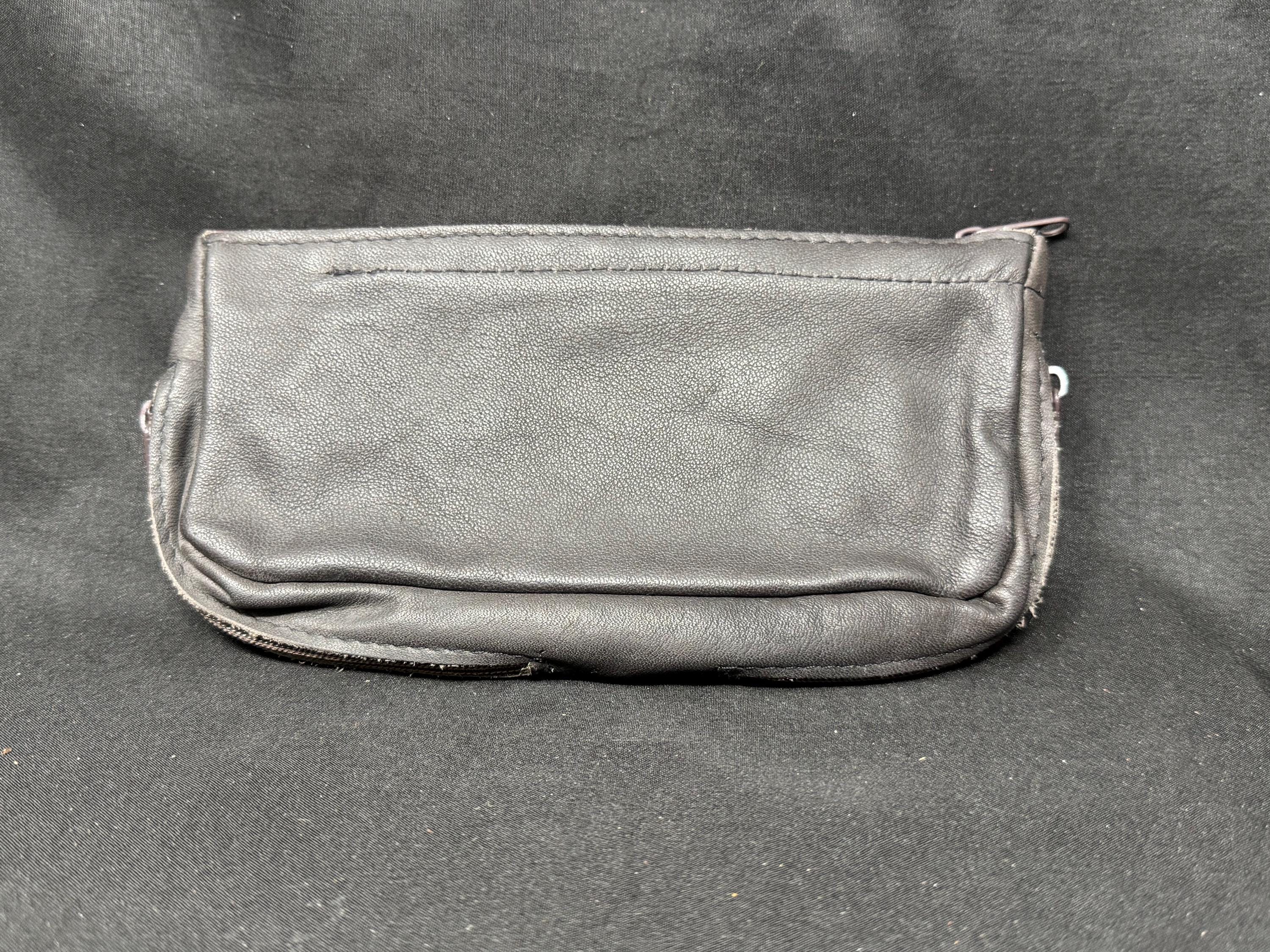 German Vintage Leather Dual-Compartment Pipe & Tobacco Pouch NOS - Mid-Century 5