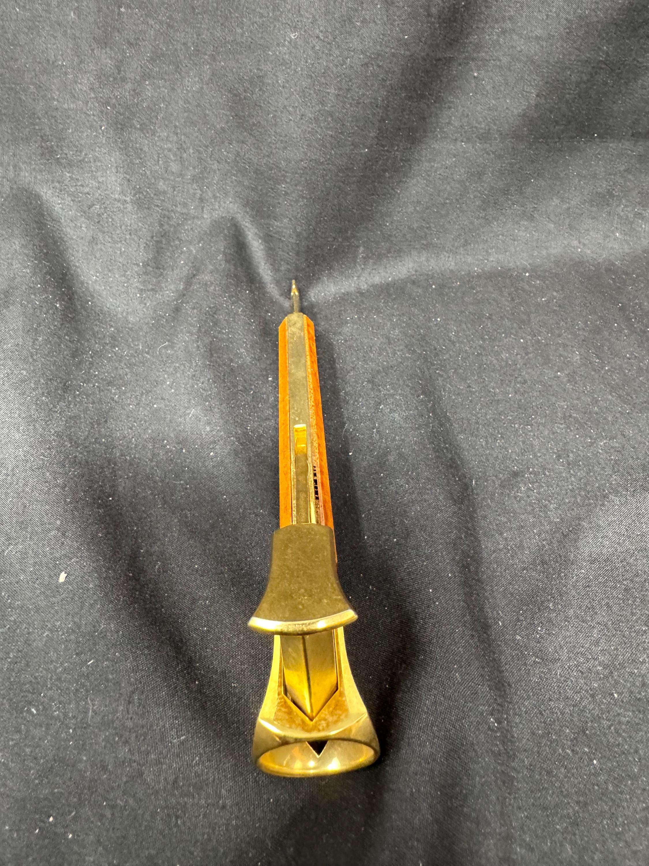 CTS Wolfertz Solingen Germany V-Cut Cigar Cutter, Gold-Tone, 1960s-1980s 5