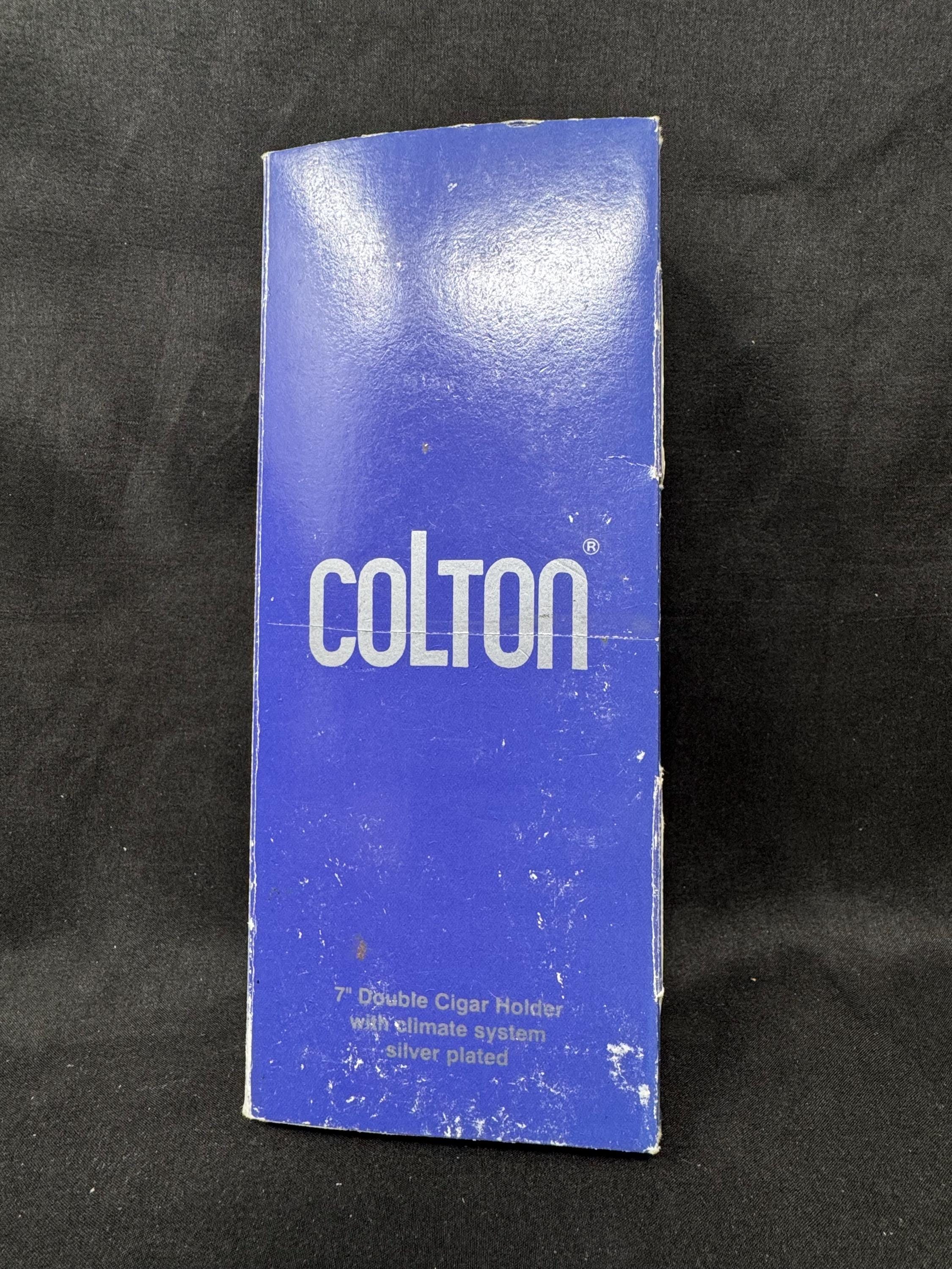 Coltron Silver-Plated Dual Cigar Tube, Humidity Control System, c.1950s NOS 7