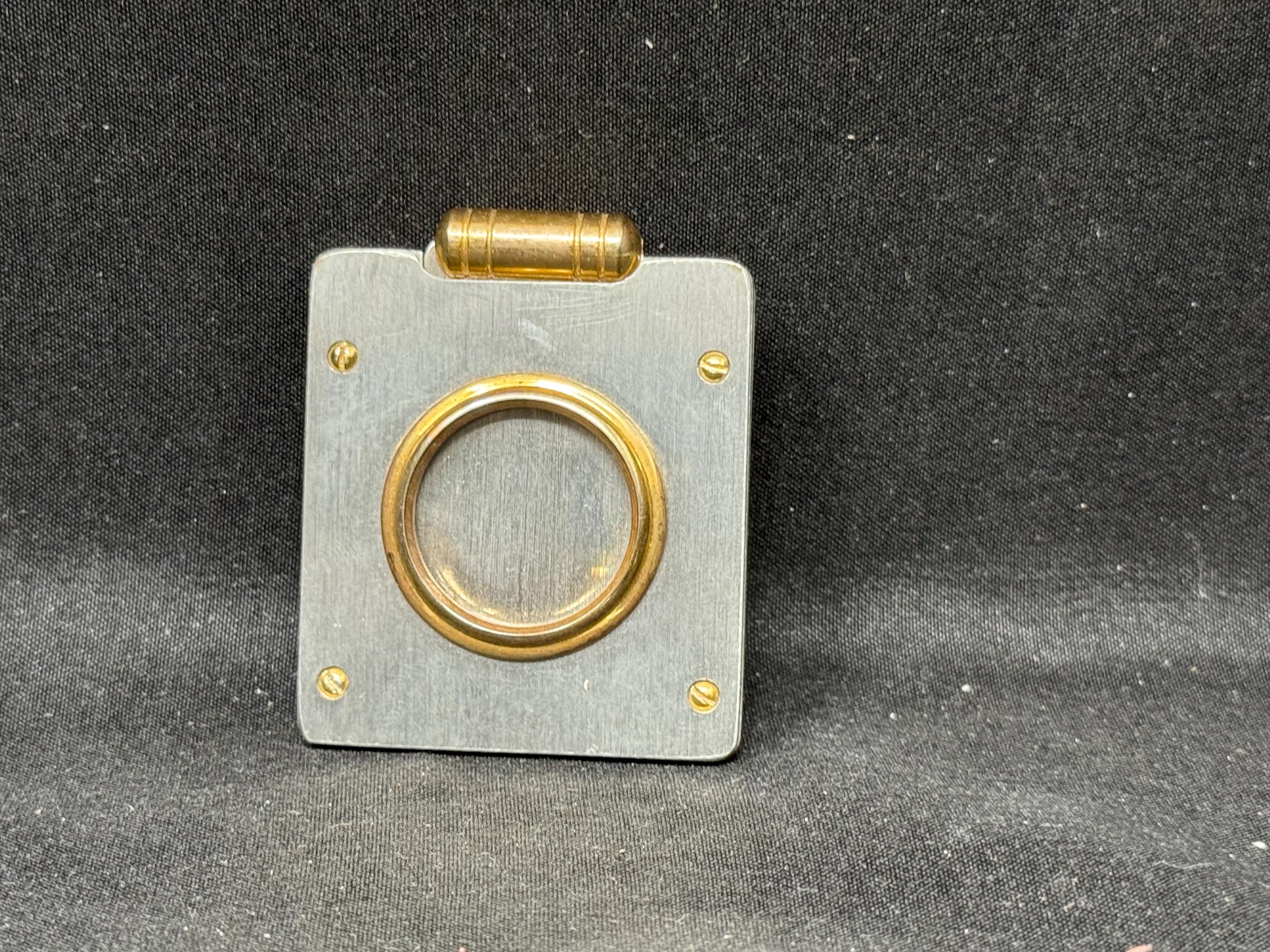 Precision Metal Cigar Cutter, Stainless Steel Finish, Copper Accents 2