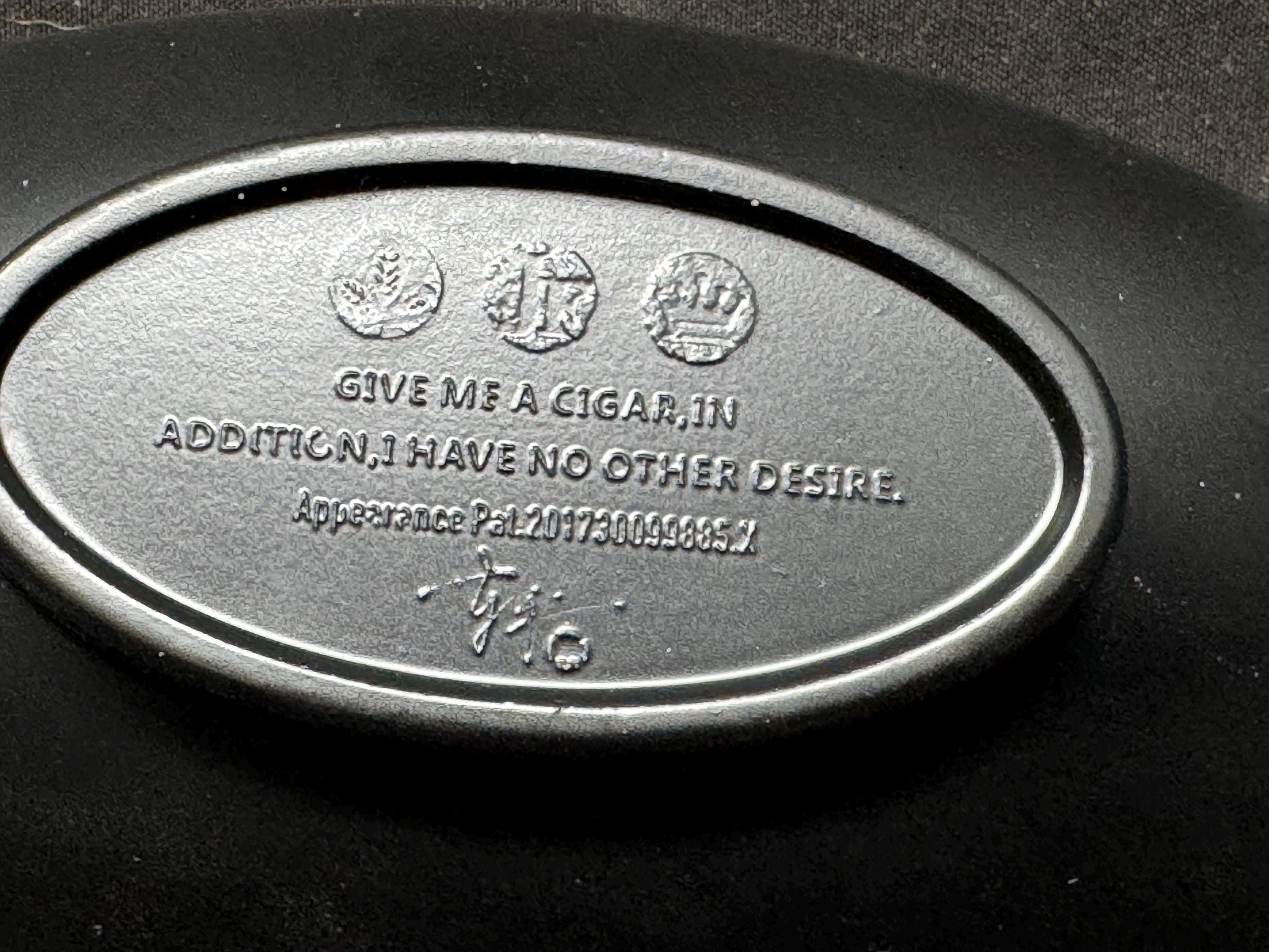 ANGELO Patented Ceramic Ashtray, Italian Mid-Century Modern, Glossy Black with Grey Rim 5