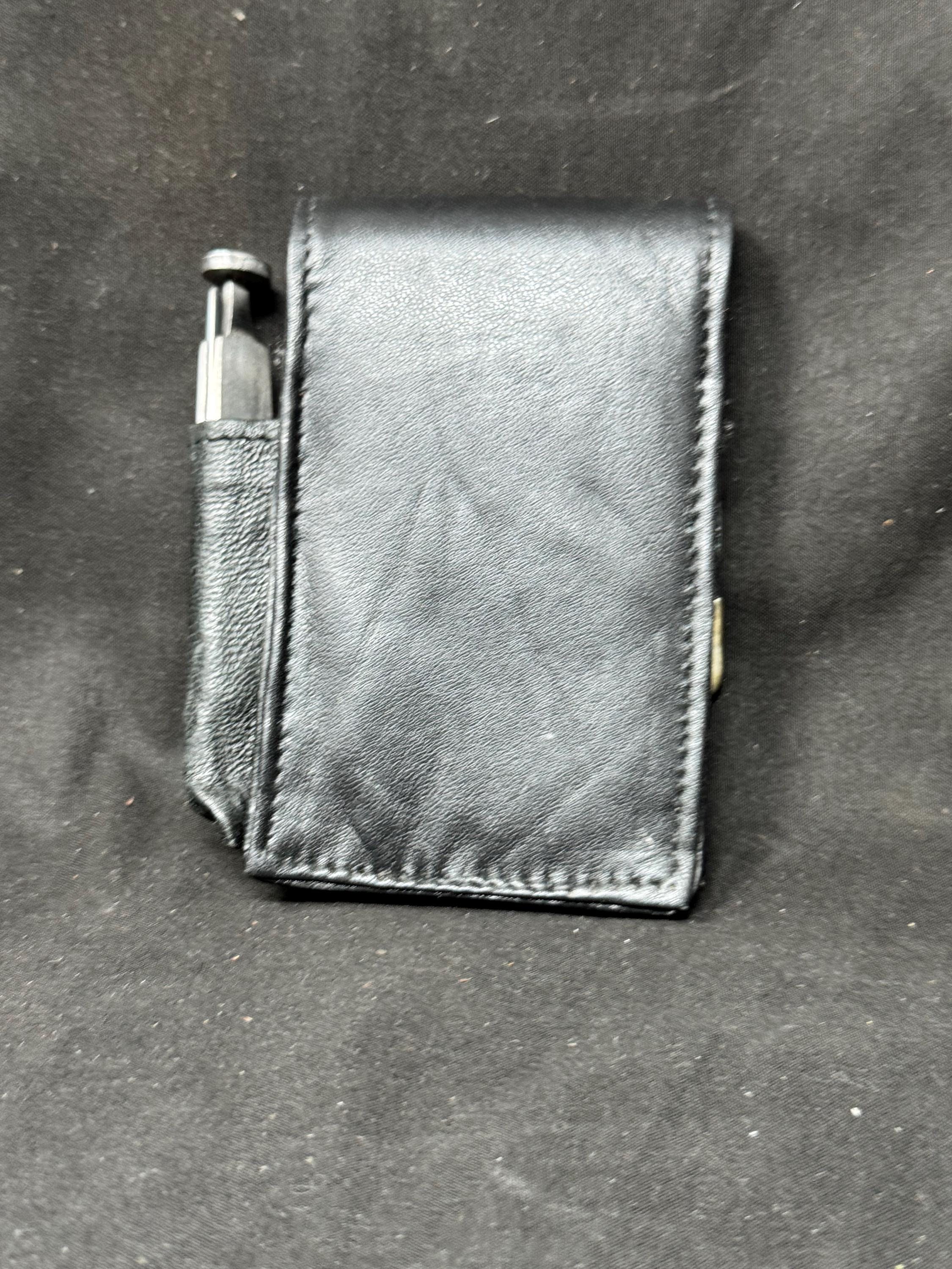 Vintage German Leather Cigarette & Lighter Case Set | Brass Star Detail | NOS 3