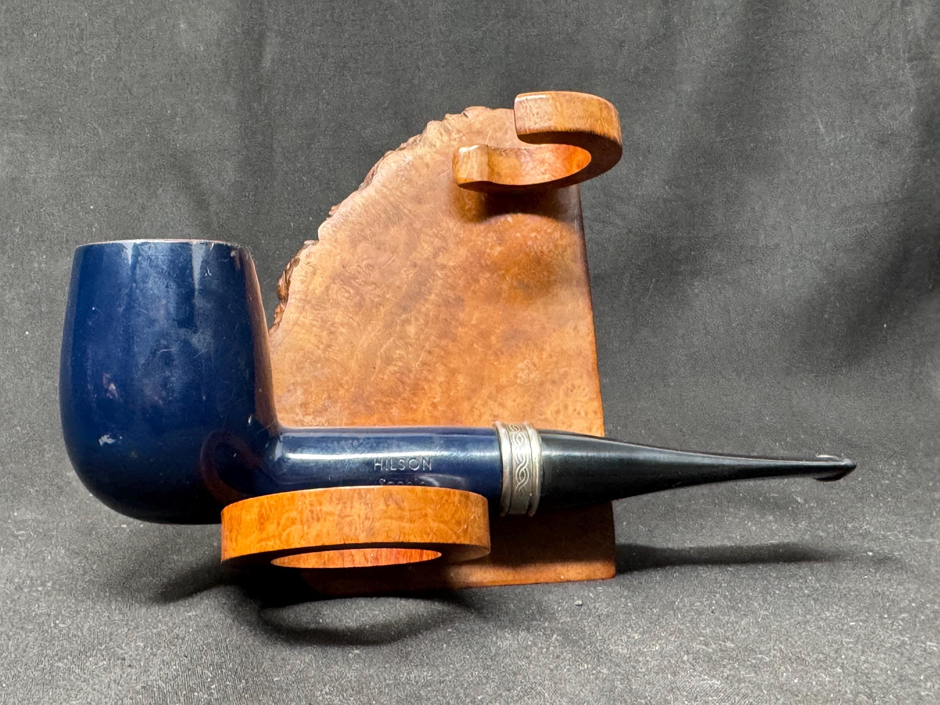 Hilson A 108 Sapphire Blue Smooth Straight Billiard Dutch Estate Pipe 2