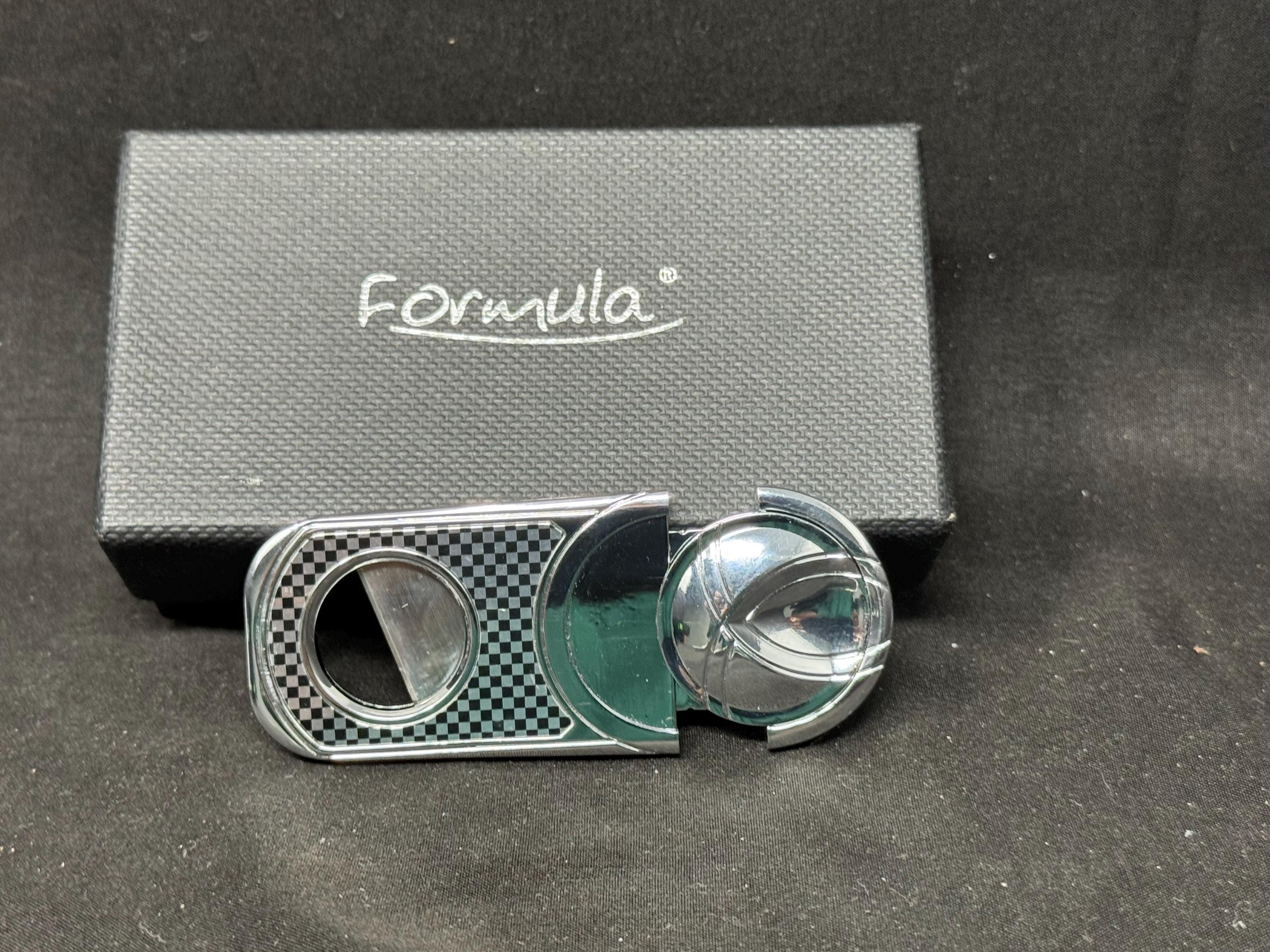 Furmula Magic Patent Jet Lighter & Cigar Cutter Set Chrome Square-Line 10