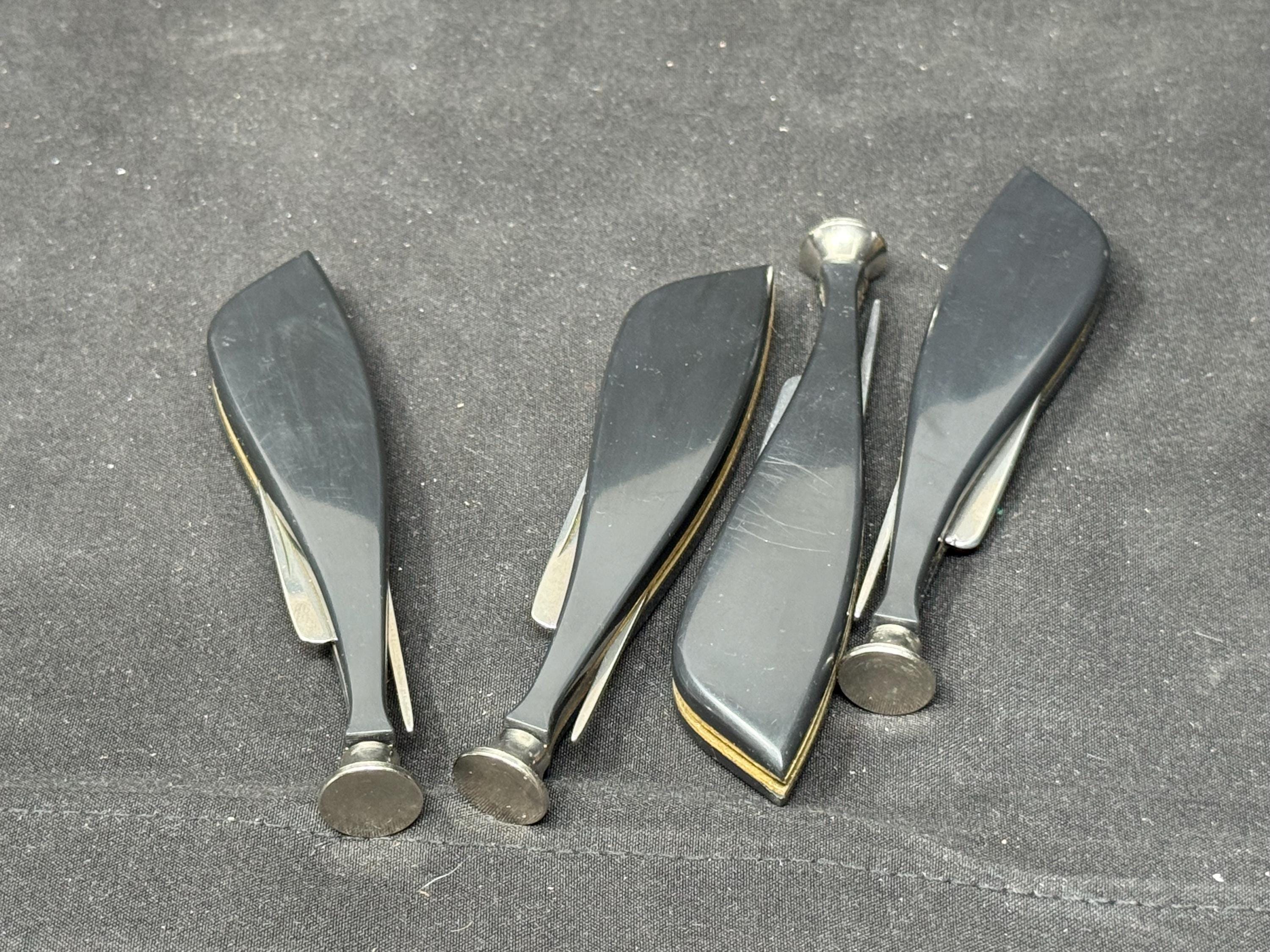 Vintage Modernist Pipe Tool | Three-In-One Black Acrylic Tamper Reamer | SKU-242 2