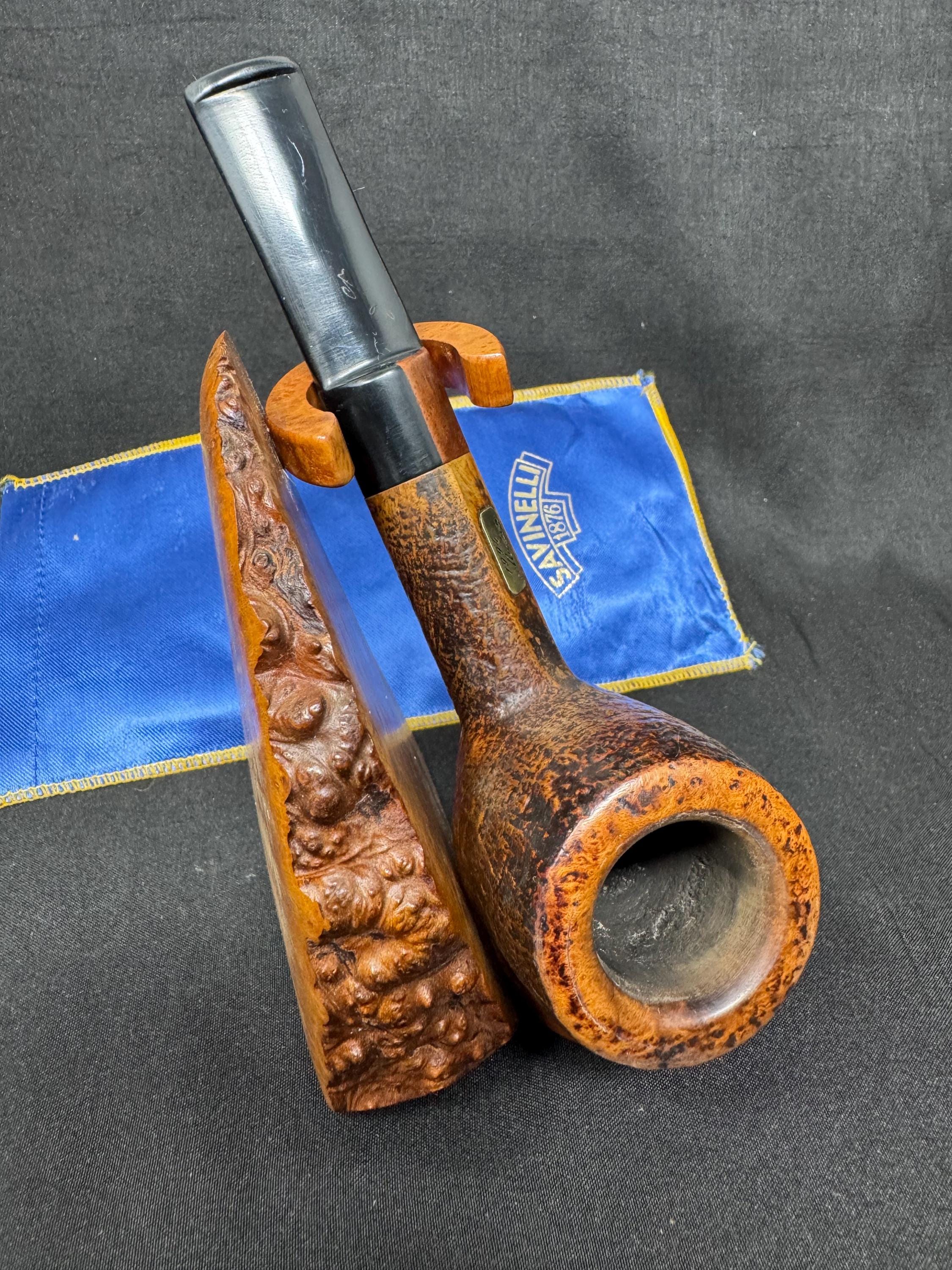 Savinelli Collection 1994 Sandblasted Billiard | Limited Annual Edition | Brass Placard | Italian Masterpiece for Collectors.SKU-246 10