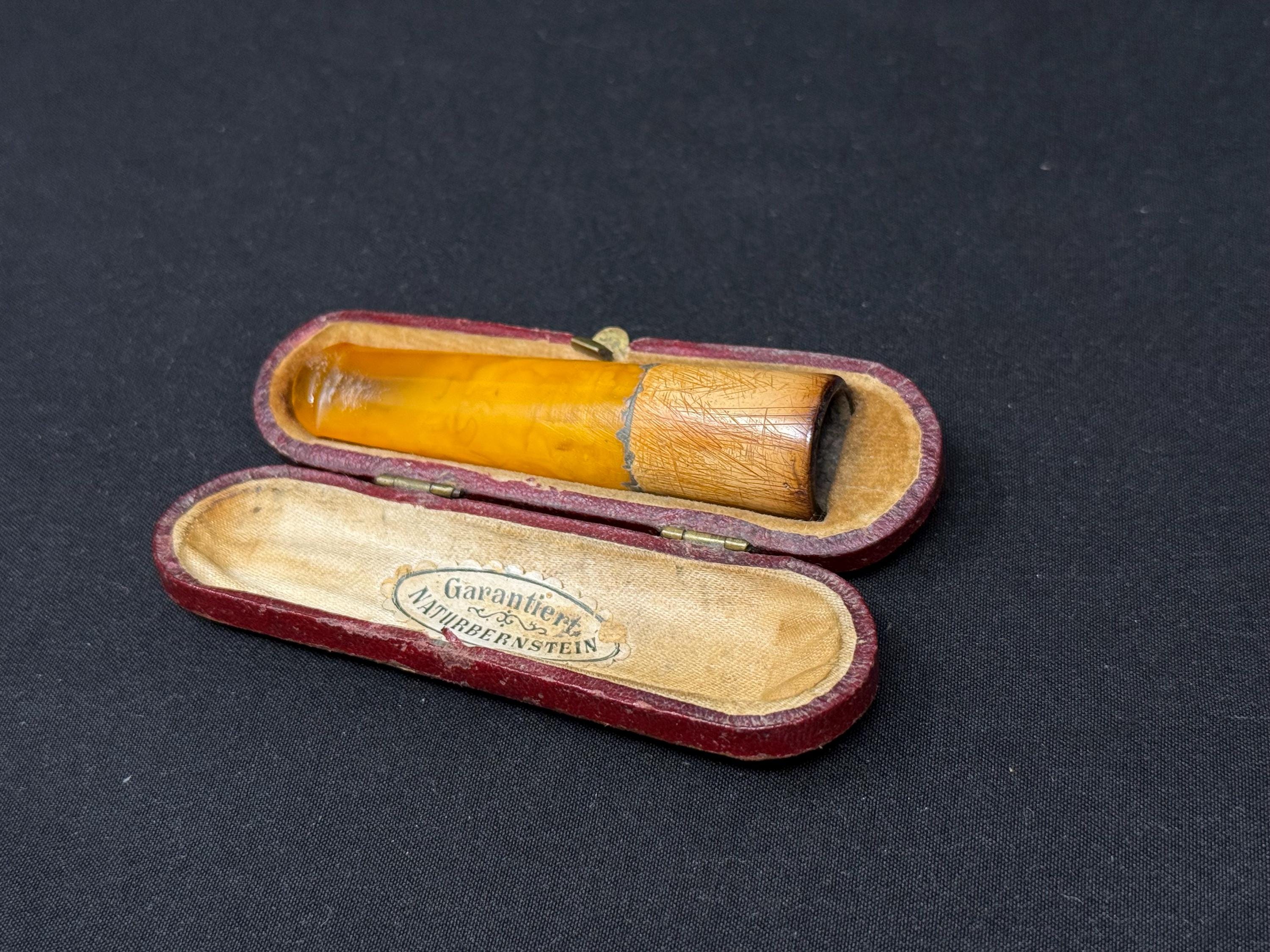 Meerschaum & Amber Hybrid Pipe c. 1860-1890 | Garantiert Naturbernstein | Victorian Case 3