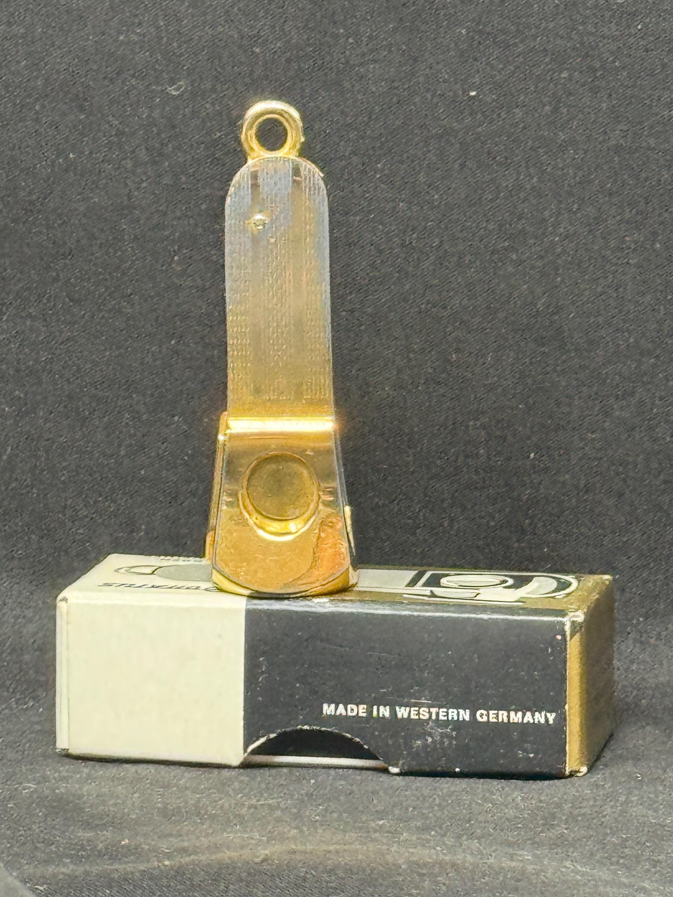 CTS Solingen Germany Gold-Tone Mini V-Cut Cigar Cutter, 1950s-1960s 5