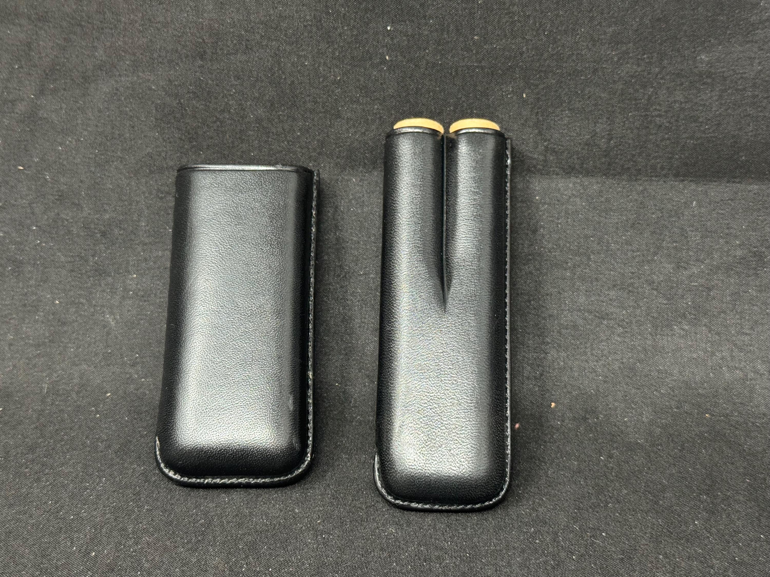 German Hard Leather Dual-Chamber Travel Case | Anonymous Atelier, Circa 1950s | Archival Tube System 2