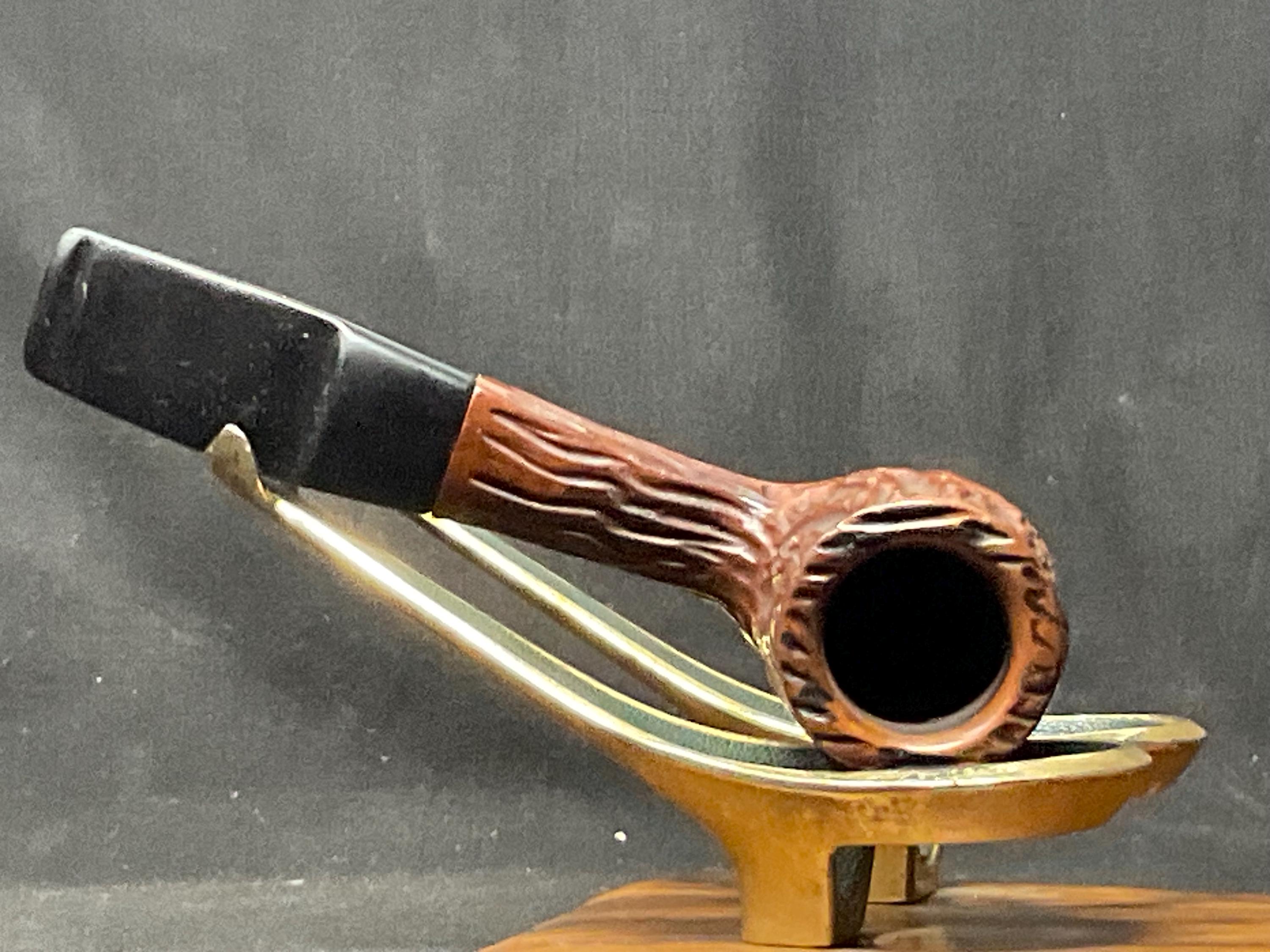 EGRA Hilson Line 680 Rusticated Panel Billiard Vulcanite Saddle Stem Belgian 3