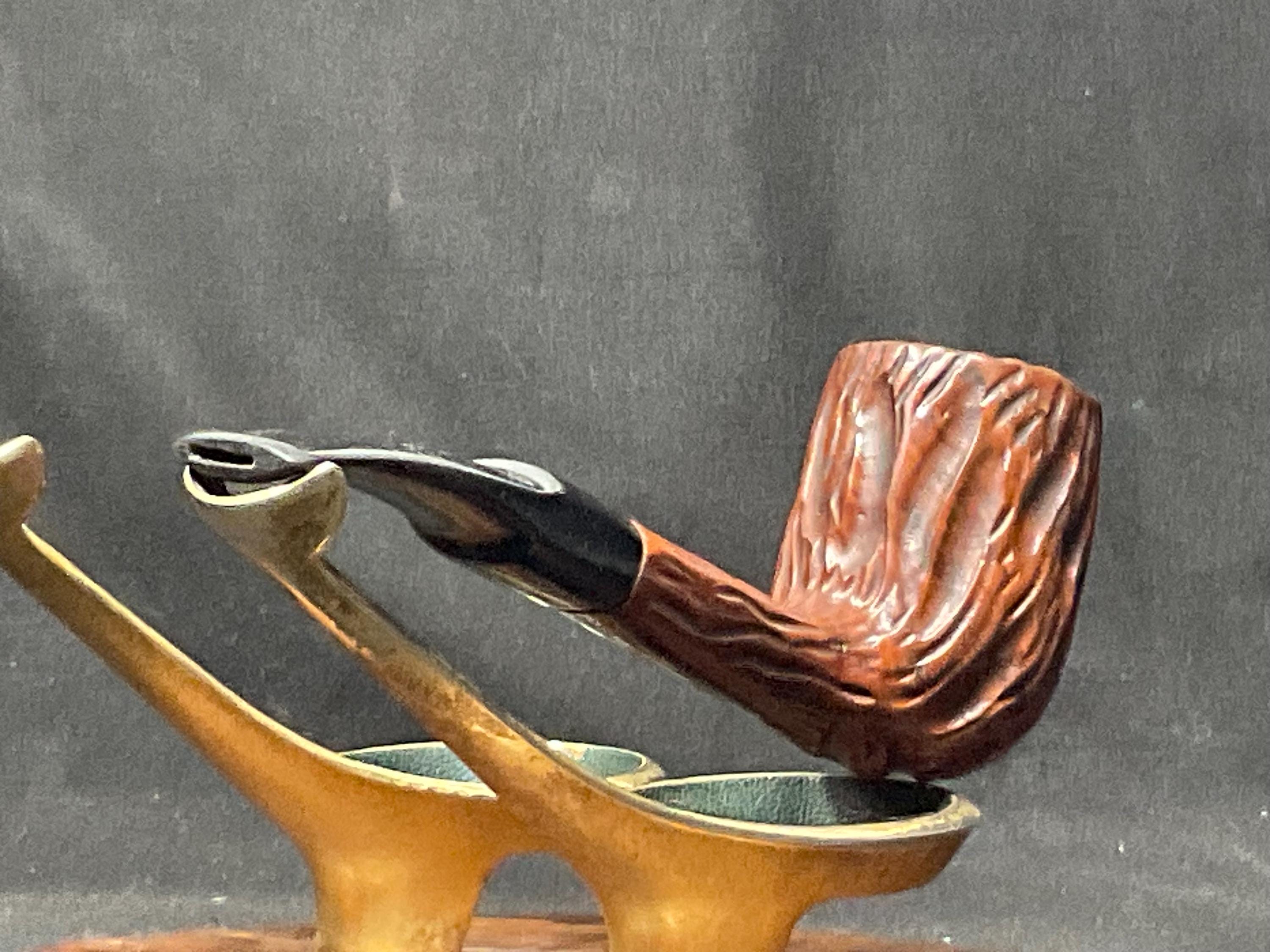 EGRA Hilson Line 680 Rusticated Panel Billiard Vulcanite Saddle Stem Belgian 5